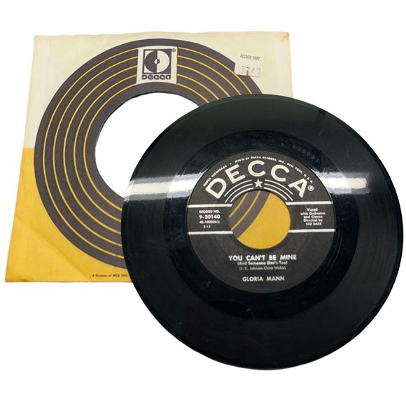 Gloria Mann You Can't Be Mine / Faded Photographs 45 DooWop Record Decca VG+ - Picture 2 of 4